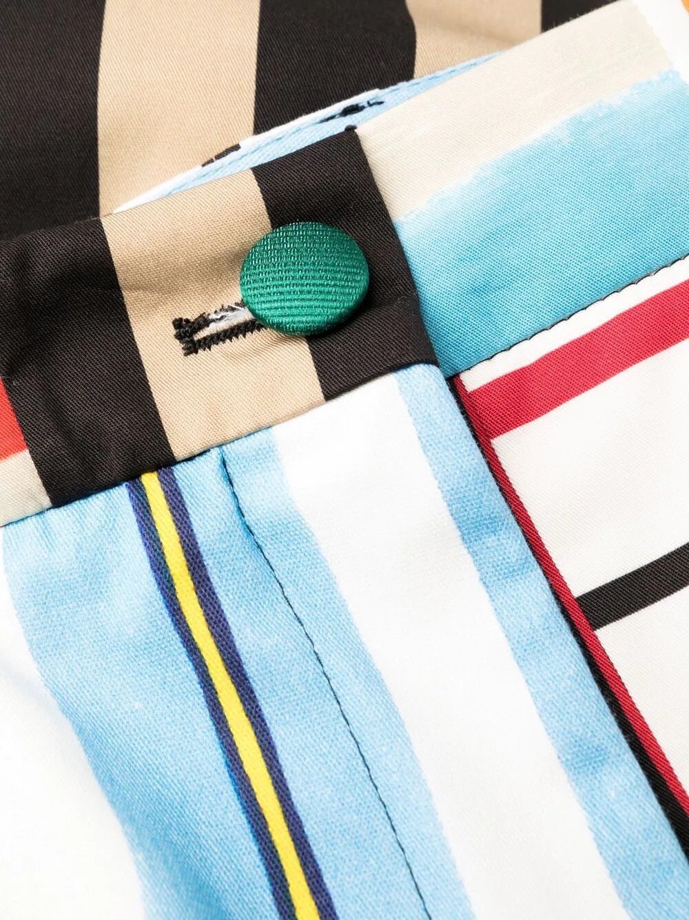 stripe-detail high-waisted trousers - 6