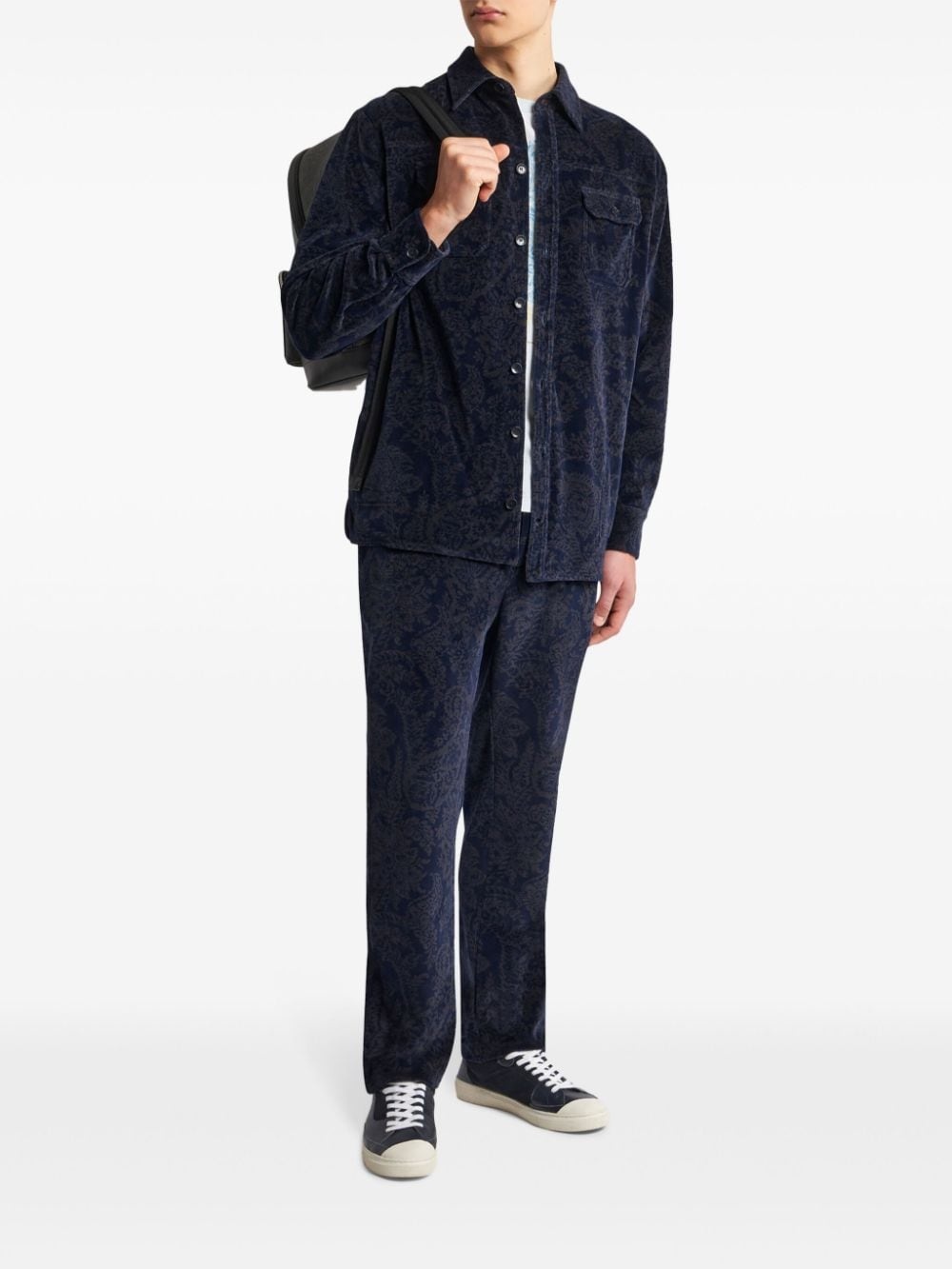 paisley-jacquard slim-cut trousers - 2
