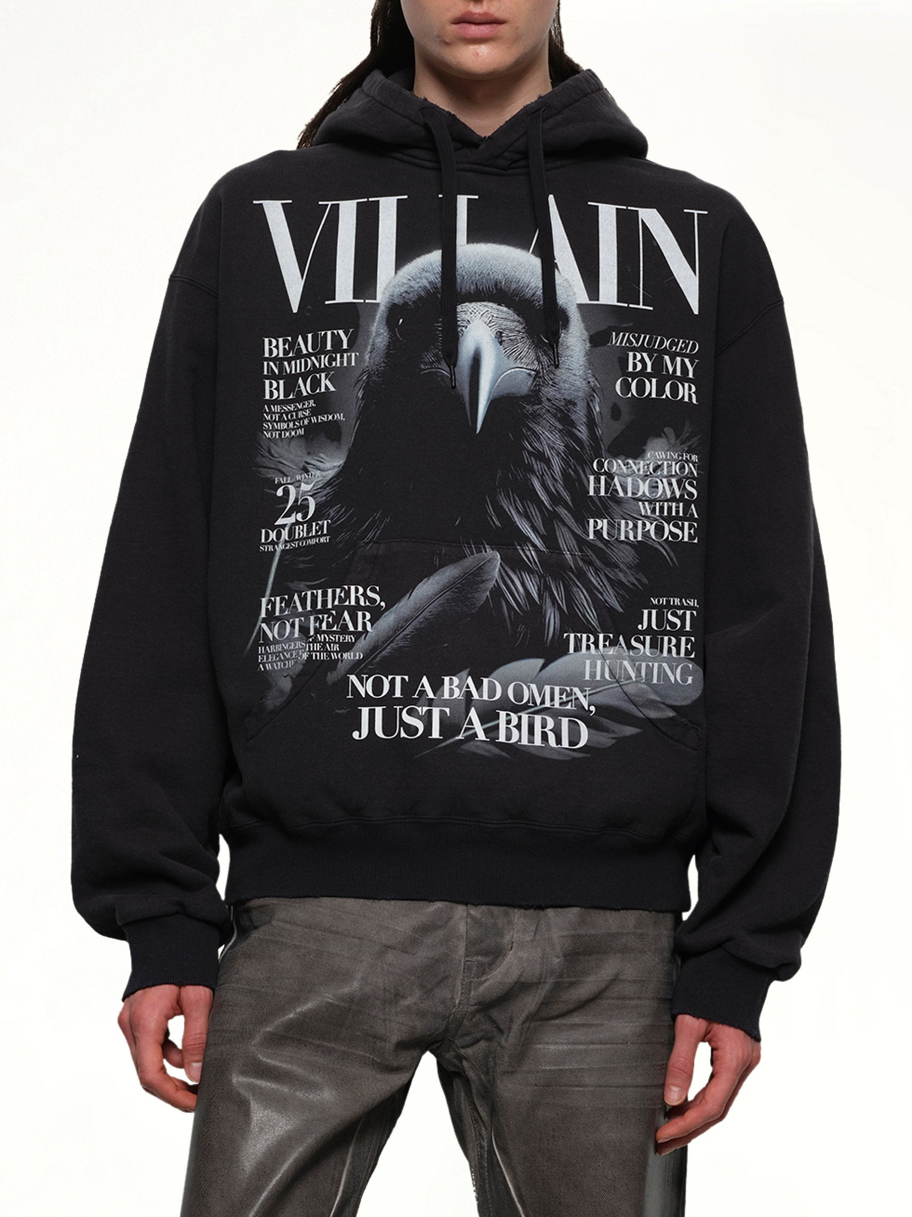 Villain Cover Print Hoodie in Black - 6
