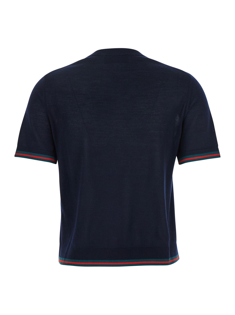 Gucci Women Blue T-Shirt With Web Detail On The Edges In Cashmere And Silk Blend Woman - 2