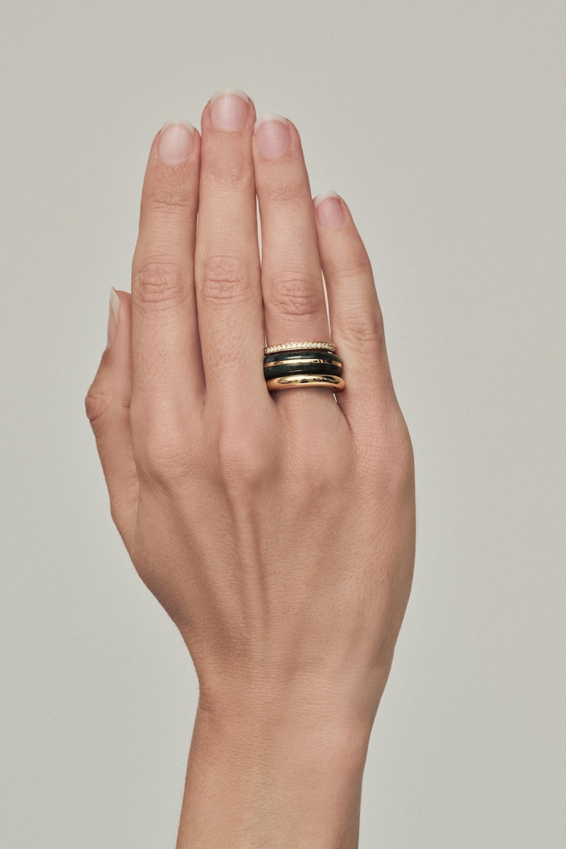 By Pariah Stack_Classic Ring Stack | Moss Agate outlook