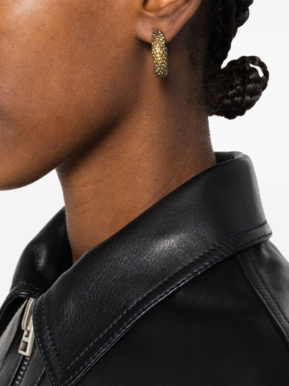 small Cameron rhinestone-embellished hoops - 2