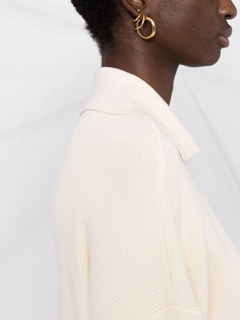 stripe-trim oversized jumper - 3