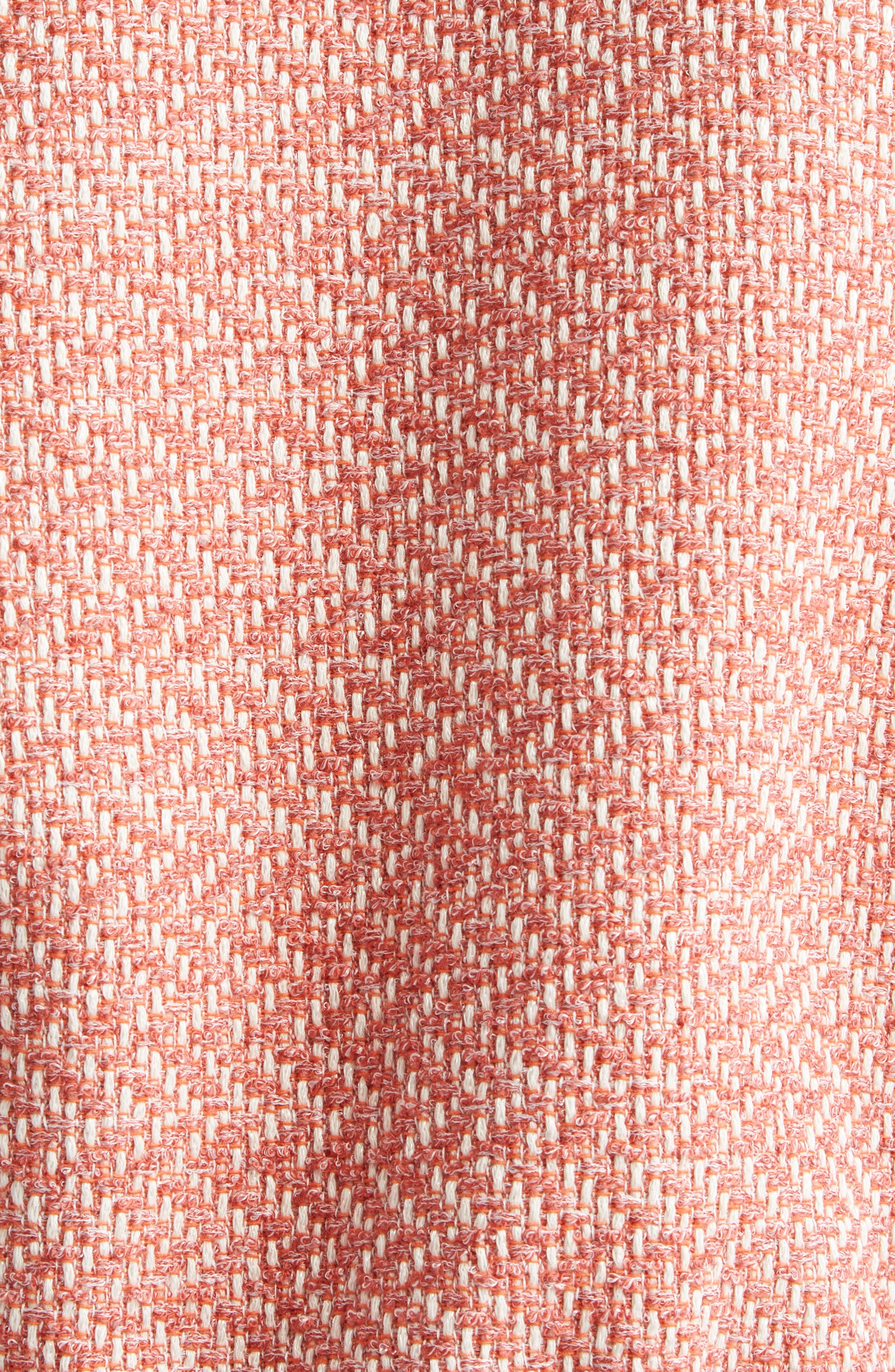 L'AGENCE Jia Tweed Crop Jacket in Burnt Coral/Ivory at Nordstrom - 6