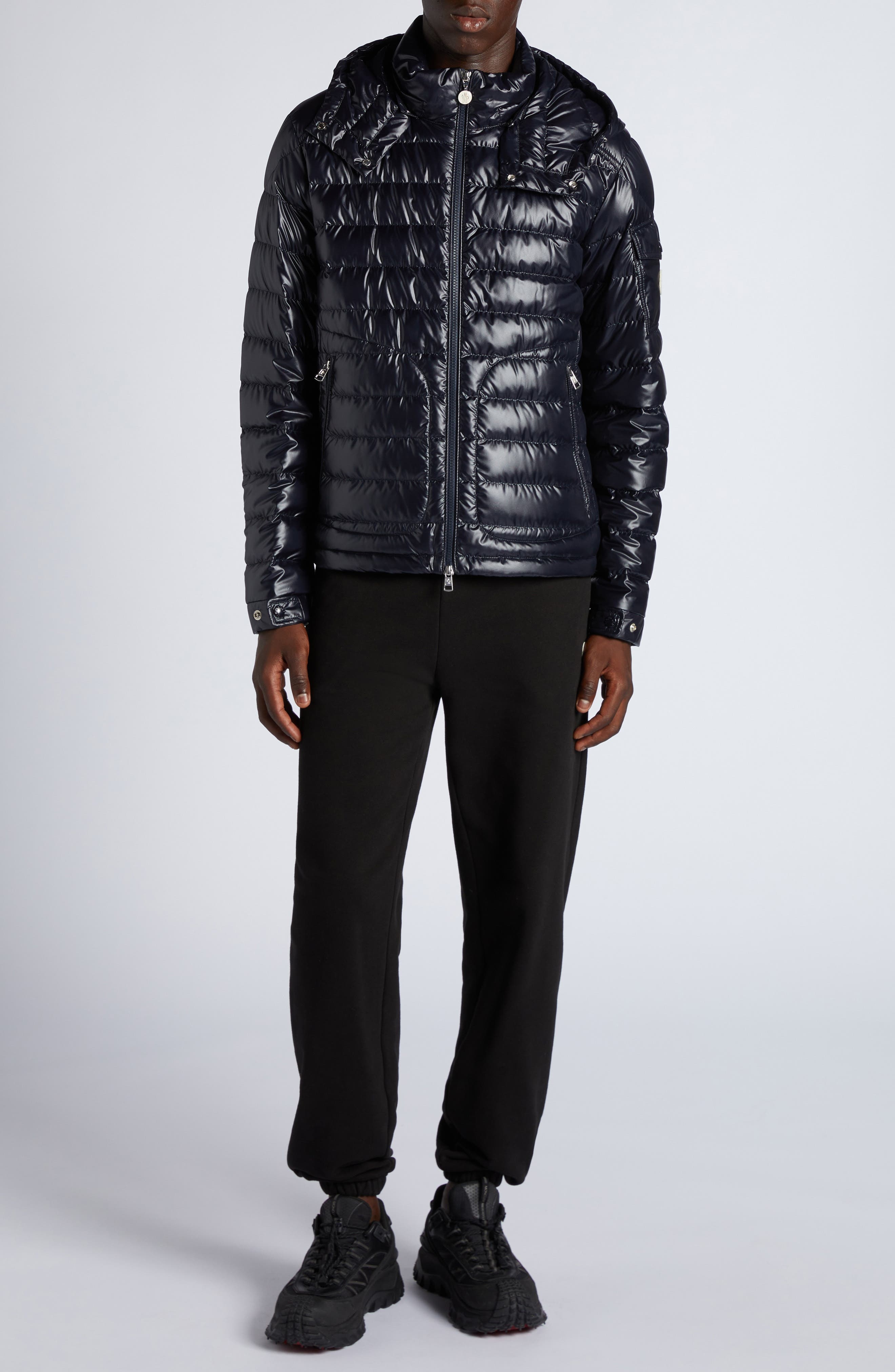 Moncler Logo Patch Joggers in Black at Nordstrom - 2