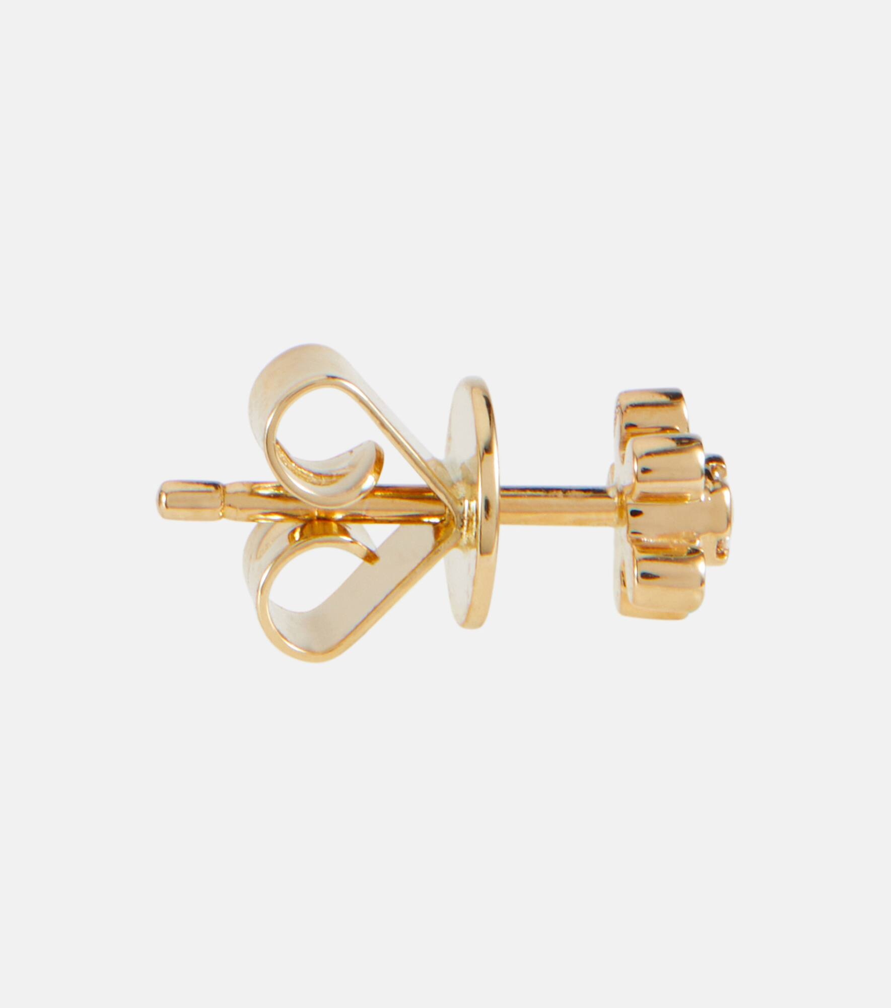 Petit Soleil de Fleur 18kt gold single earring with diamonds - 4