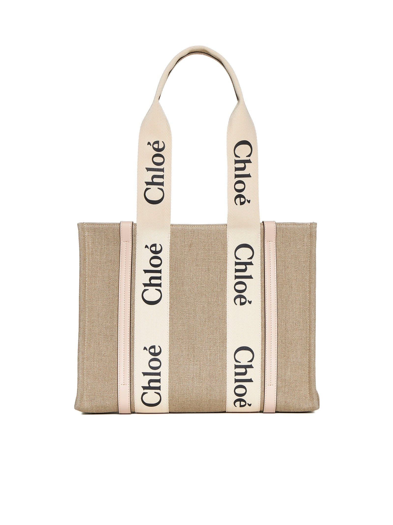 Chloé Women Medium Woody Tote Bag In Linen - 1