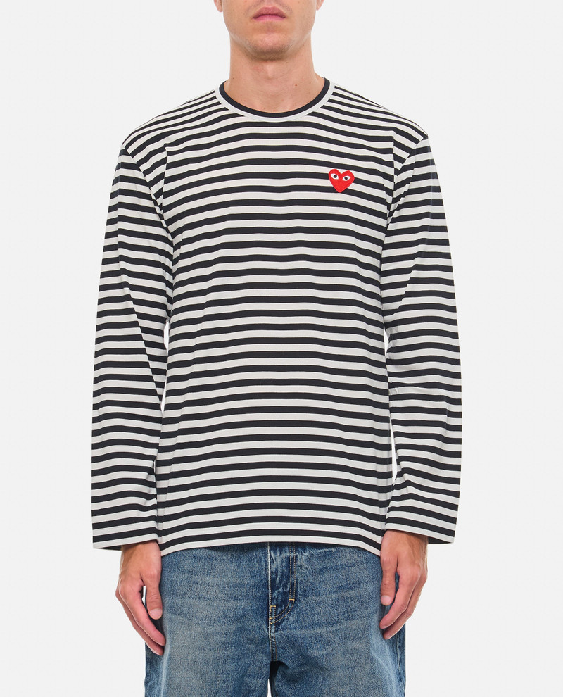 Long-sleeve striped T-shirt with logo. 1