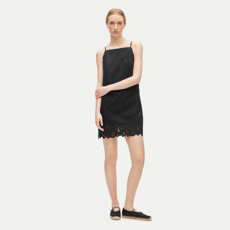 High-squareneck mini dress in cotton poplin 3