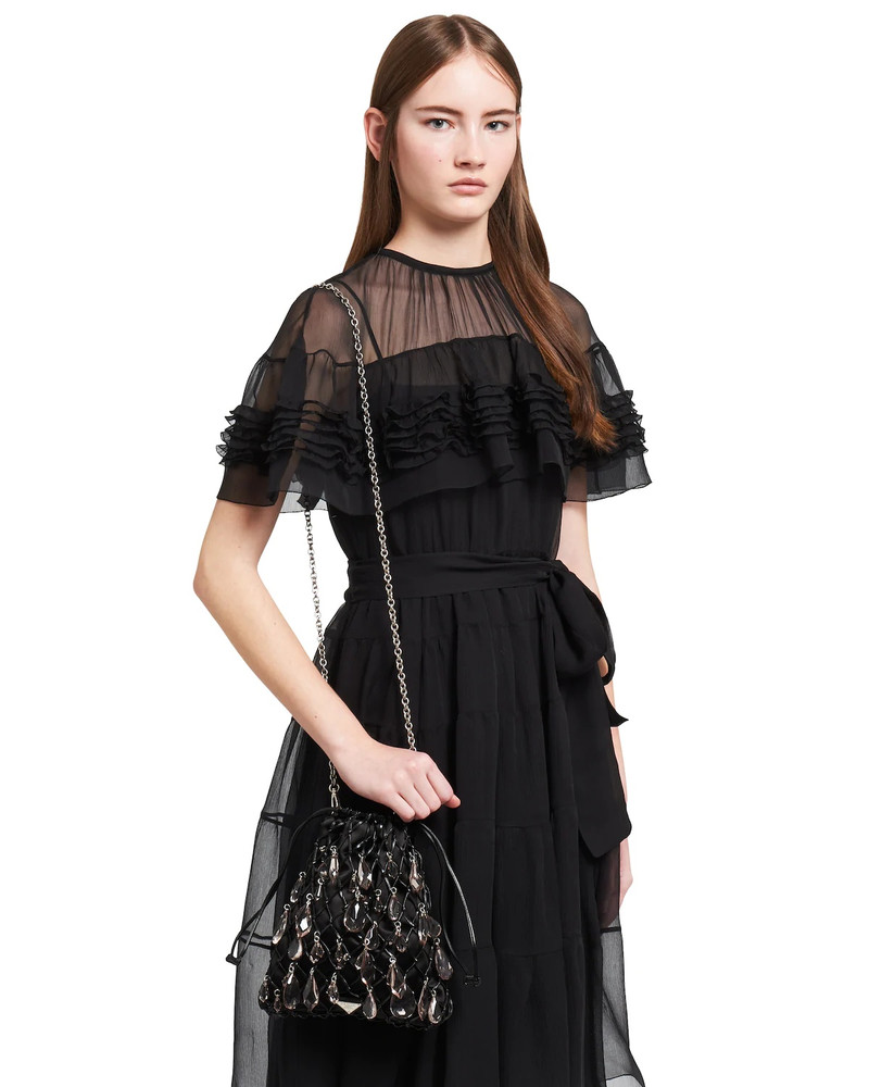 Prada Leather mesh and satin clutch outlook