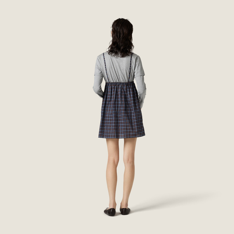 Plaid and jersey mini-dress 3
