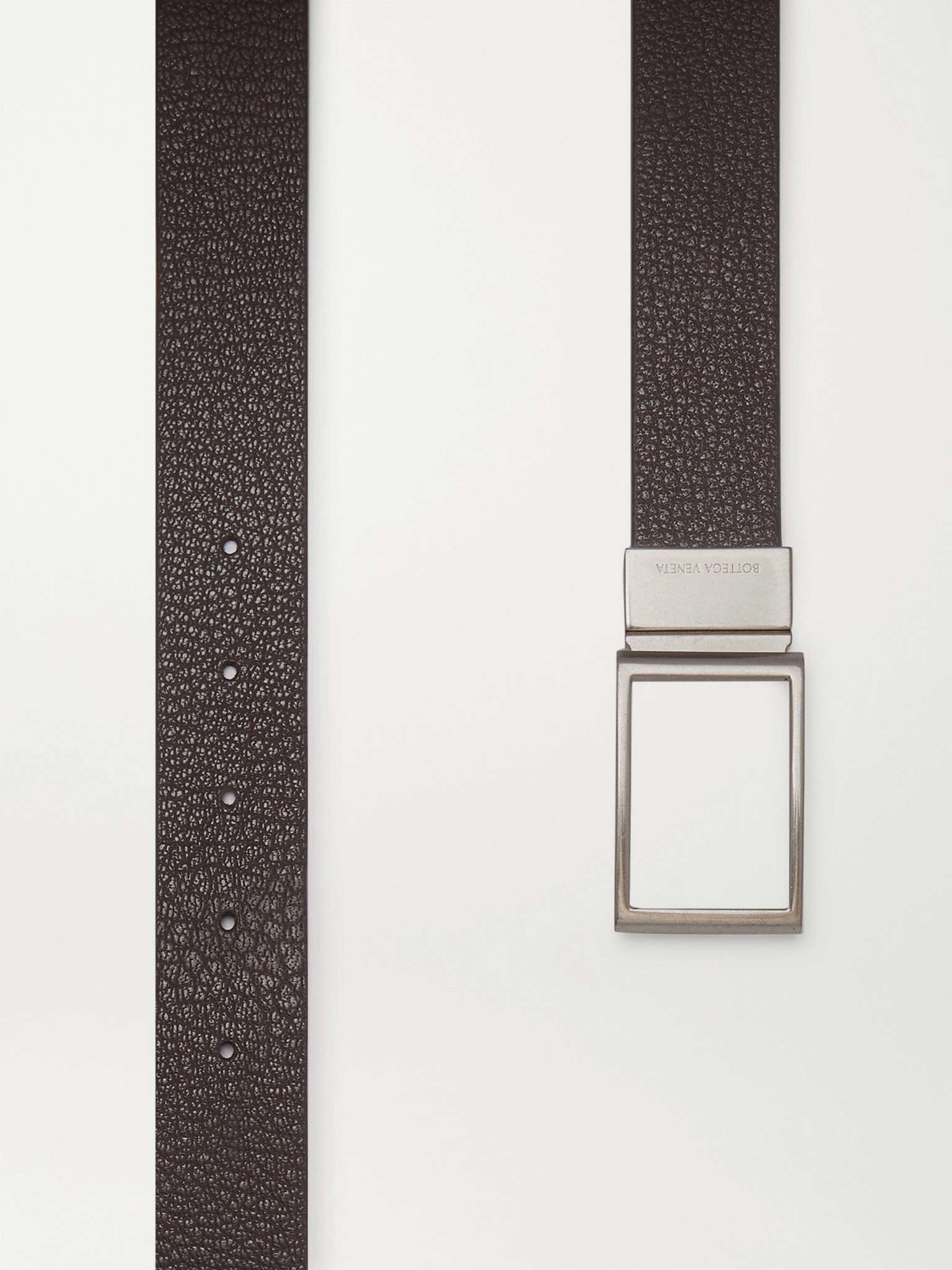 3cm Reversible Textured-Leather Belt - 3