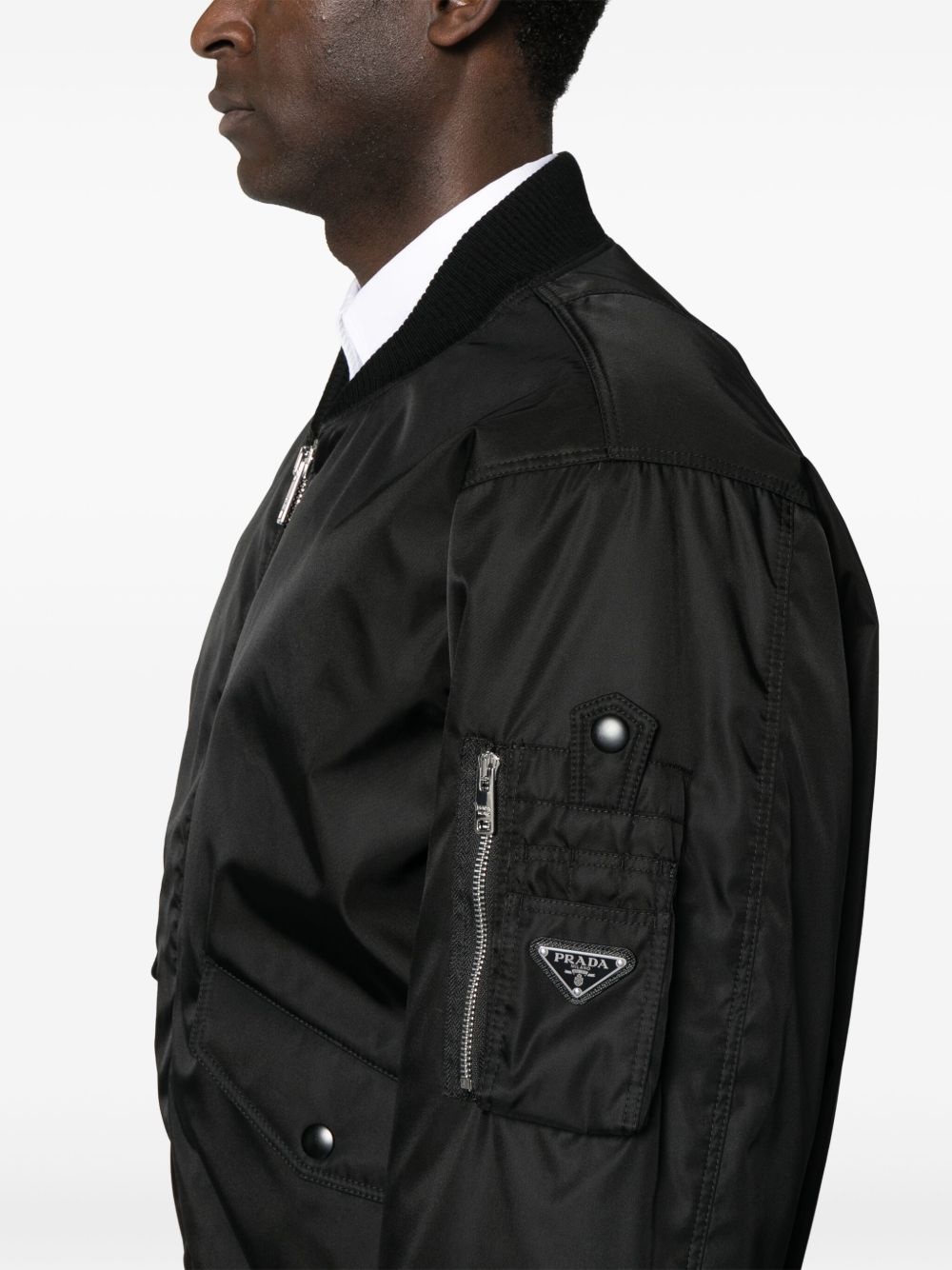 triangle-logo bomber jacket - 5