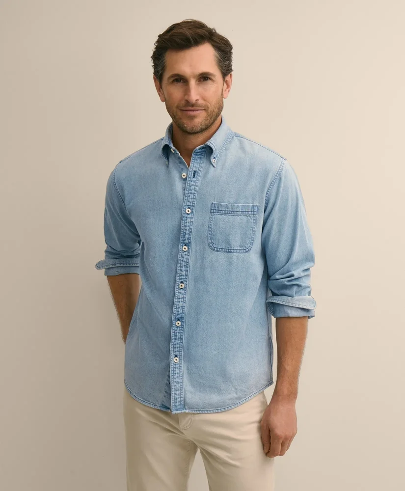 Archival Denim Shirt in Cotton Twill - 1