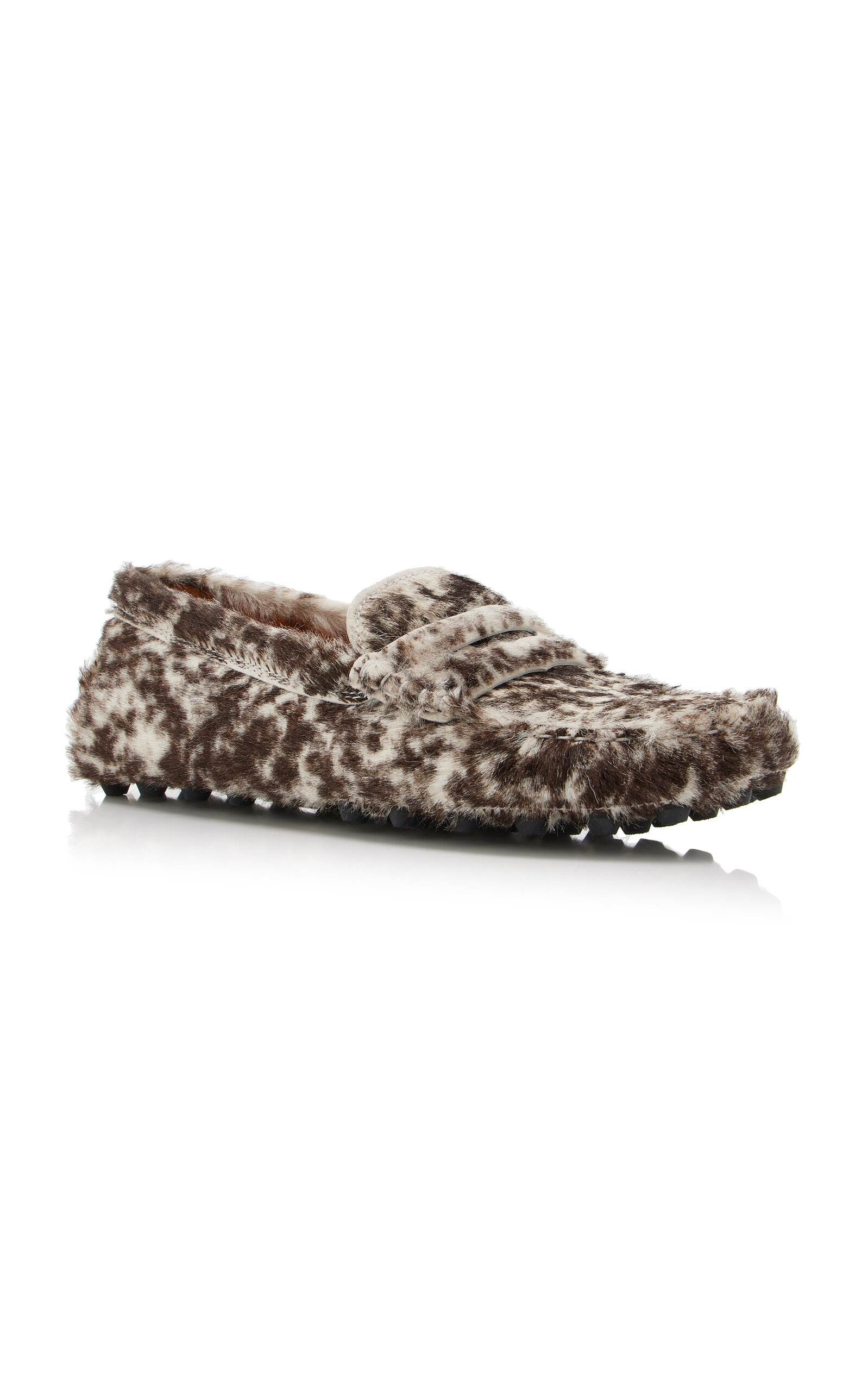 Printed Pony Hair Driving Loafers animal - 4