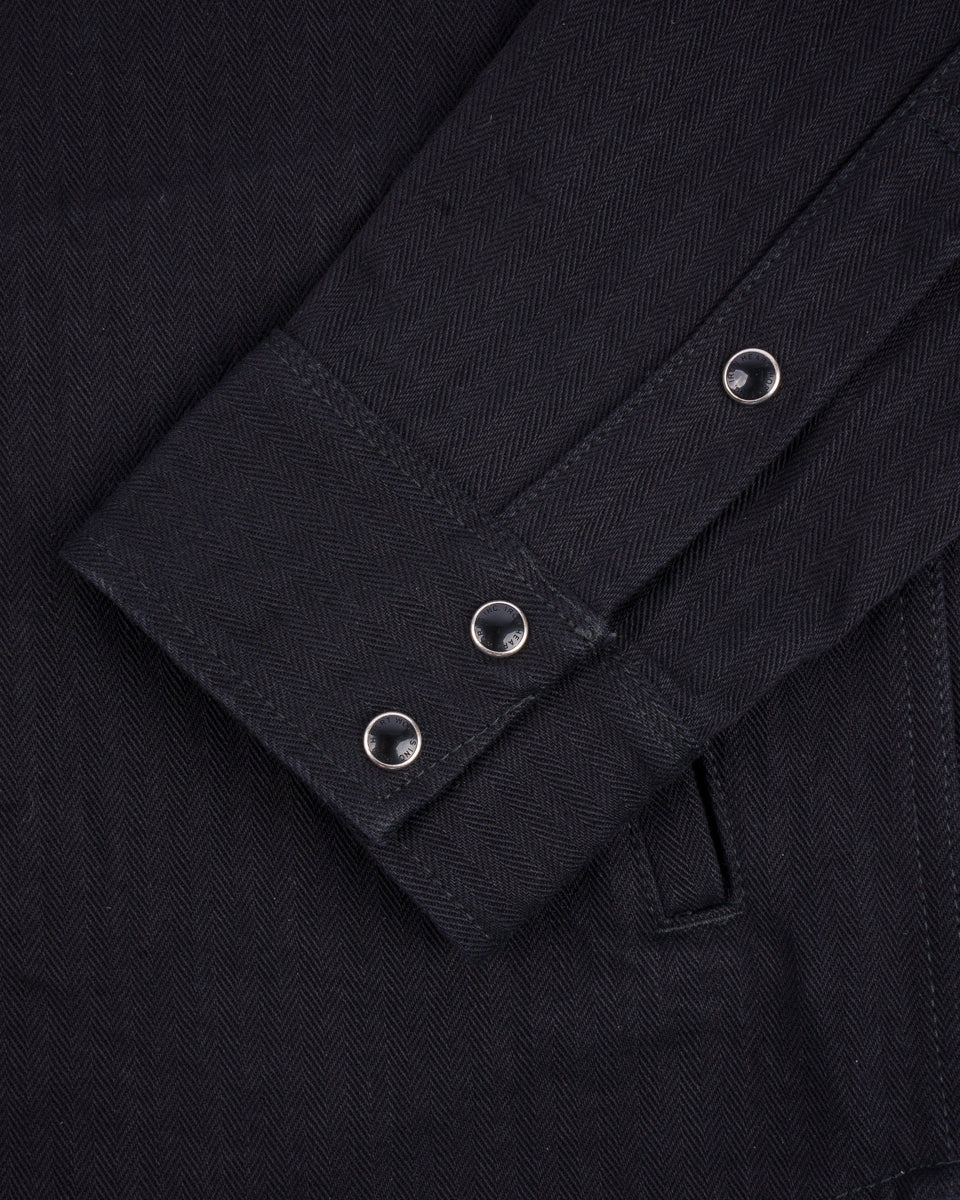 IHSH-410-BLK 14oz Herringbone CPO Western Shirt - Black - 7
