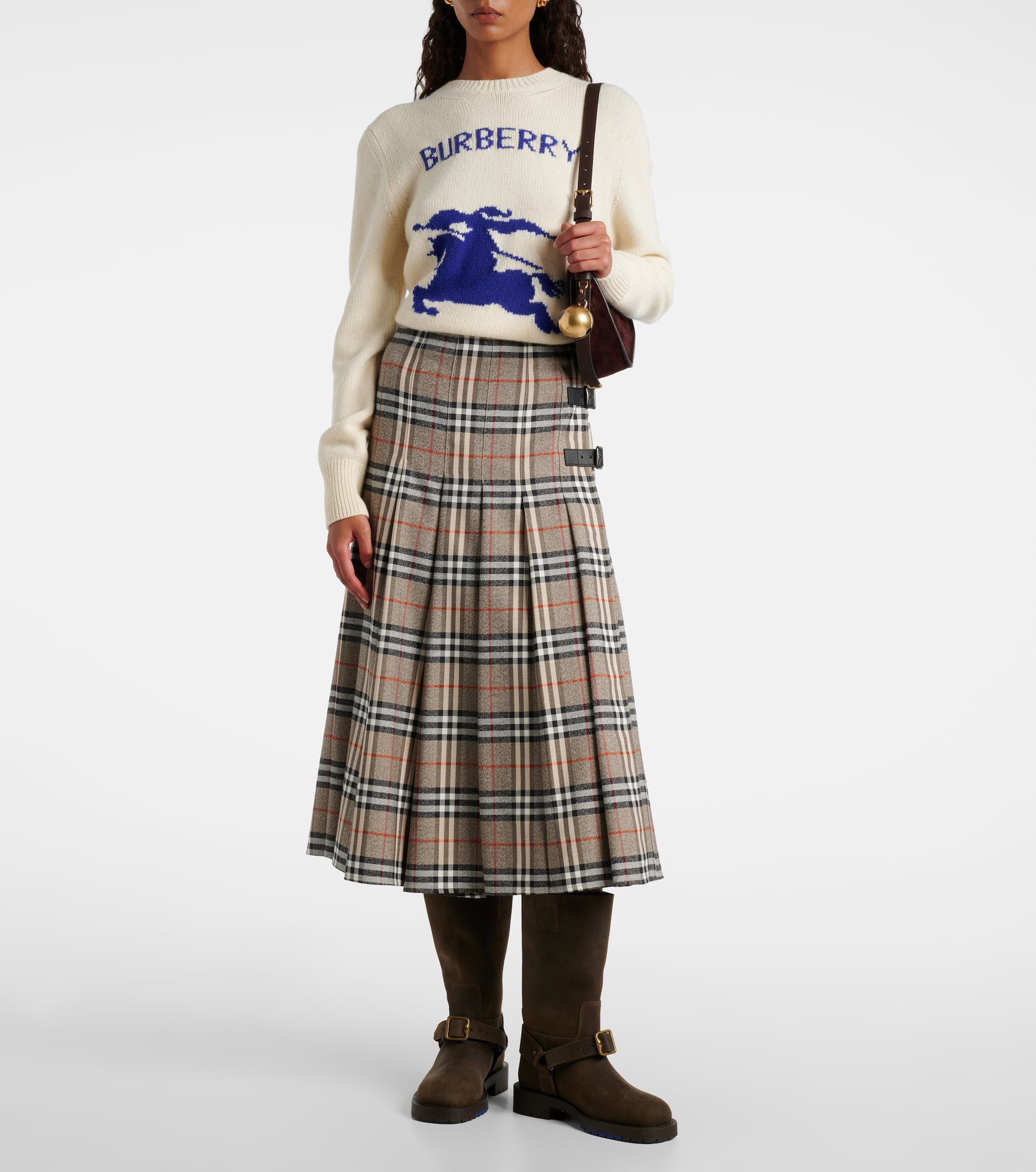 Burberry Check wool midi skirt - 2
