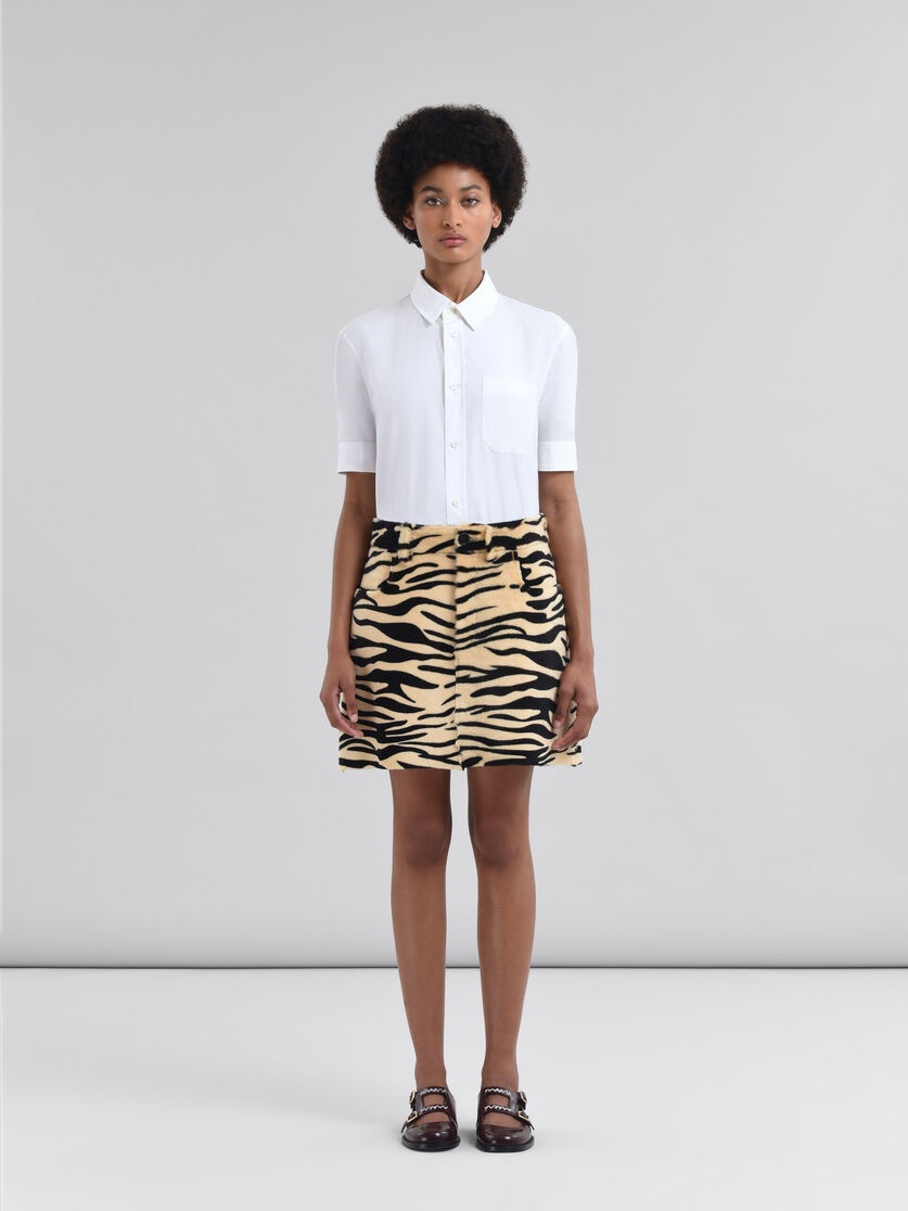 SHEARLING MINISKIRT WITH TIGER PRINT - 2