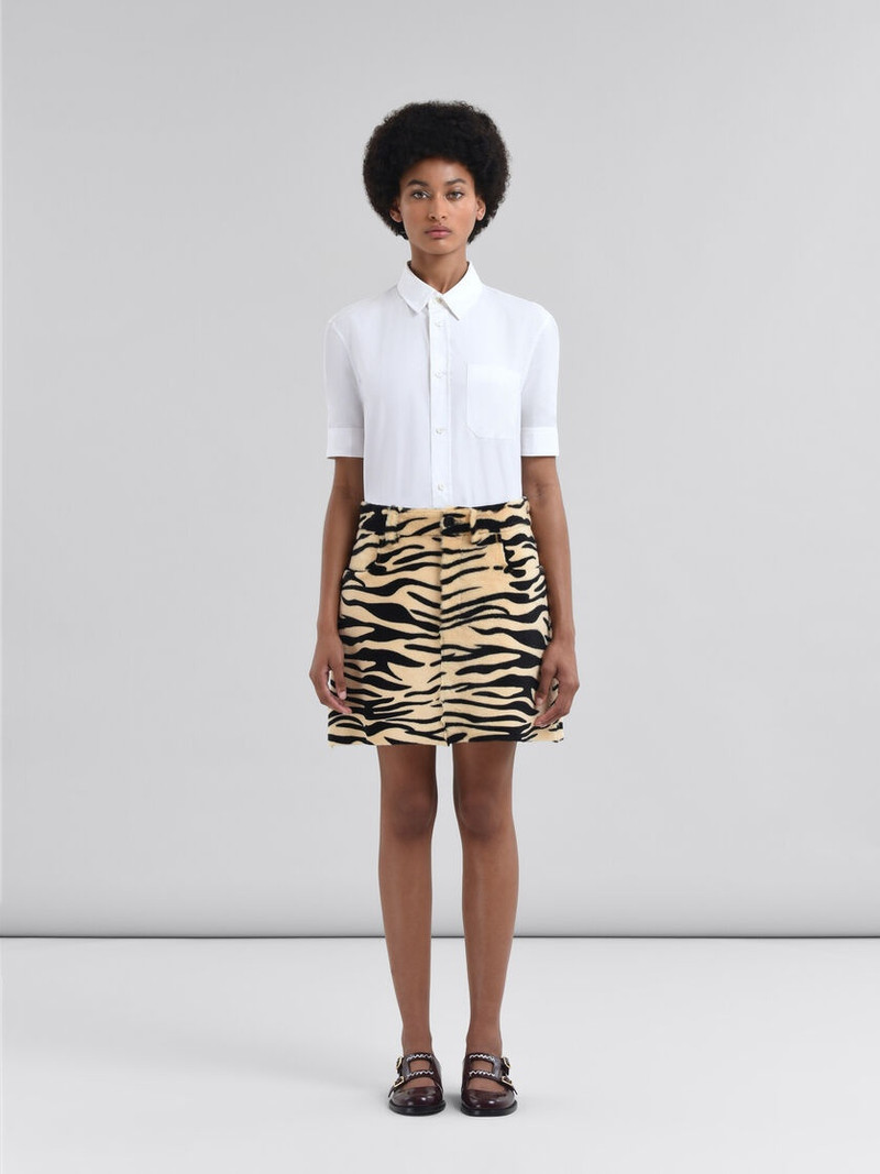 Marni SHEARLING MINISKIRT WITH TIGER PRINT outlook