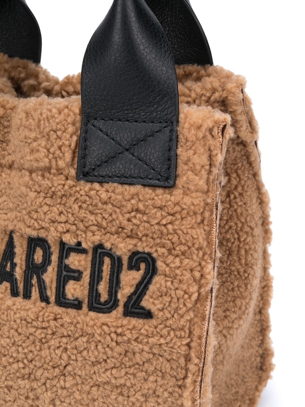 logo-detail faux-fur tote bag - 4