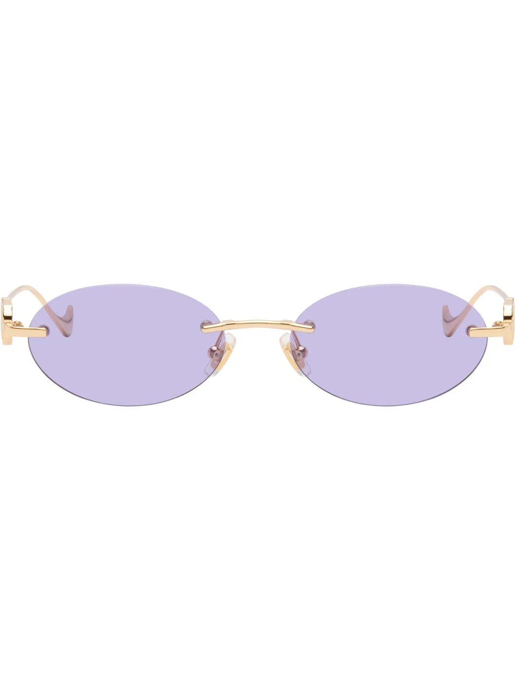 Gold Geometric Metal Sunglasses - 1