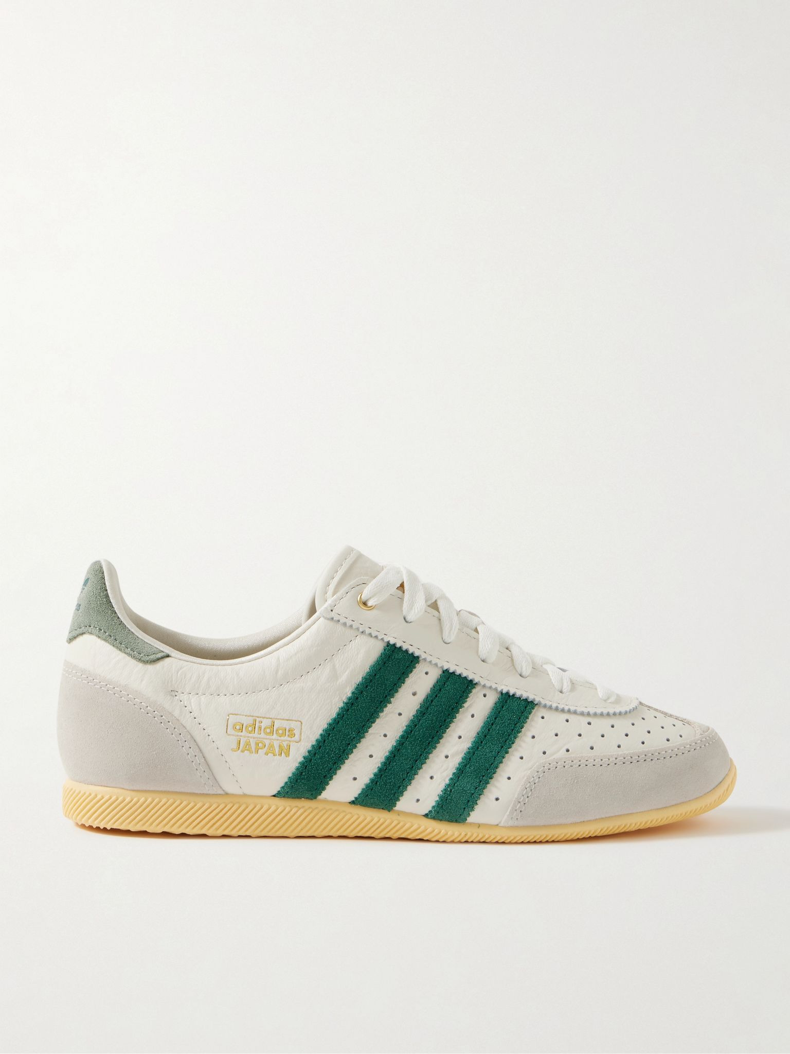 Japan suede-trimmed perforated leather sneakers Off-white - 1