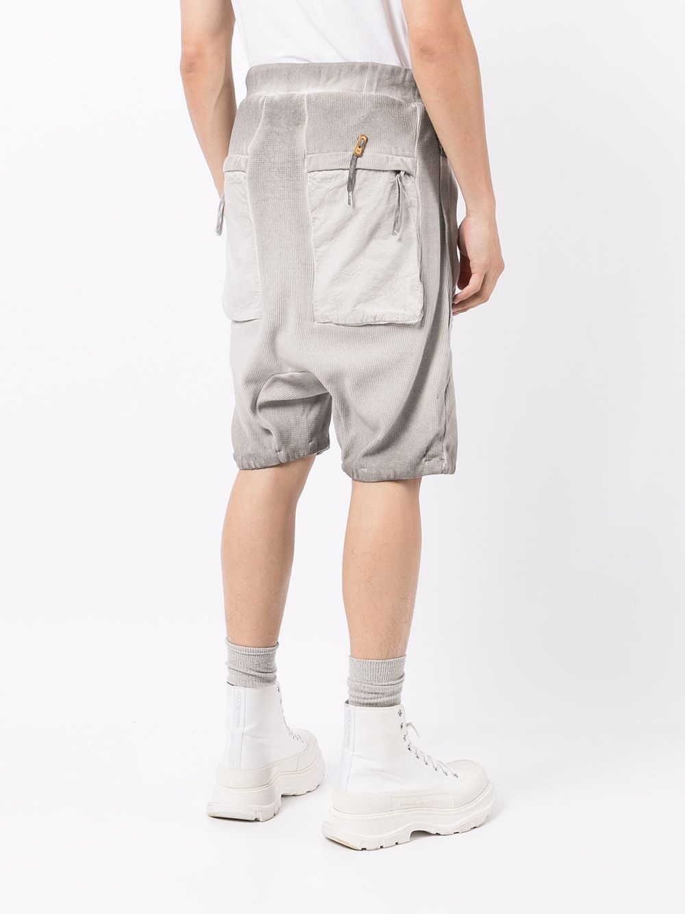 stonewashed cargo track shorts - 4