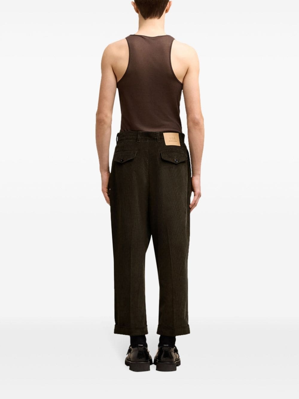 Carrot cotton cropped trousers - 4