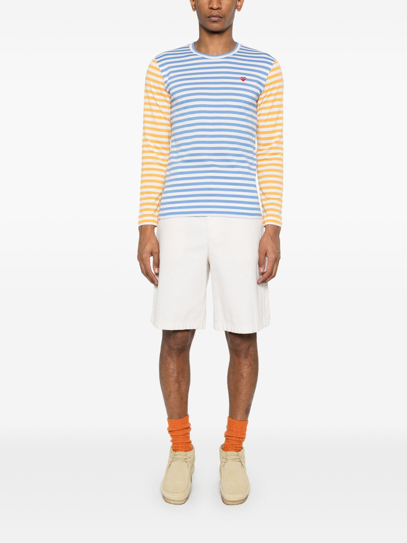 Comme des Garçons PLAY UNISEX LONG SLEEVES TEE BI-COLOUR STRIPED - BLUE/YELLOW outlook