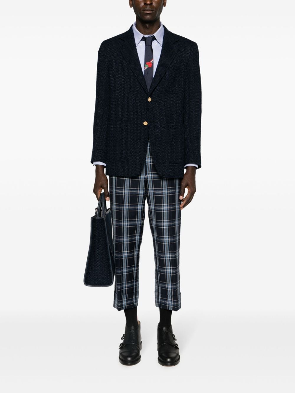 tweed single-breasted blazer - 2