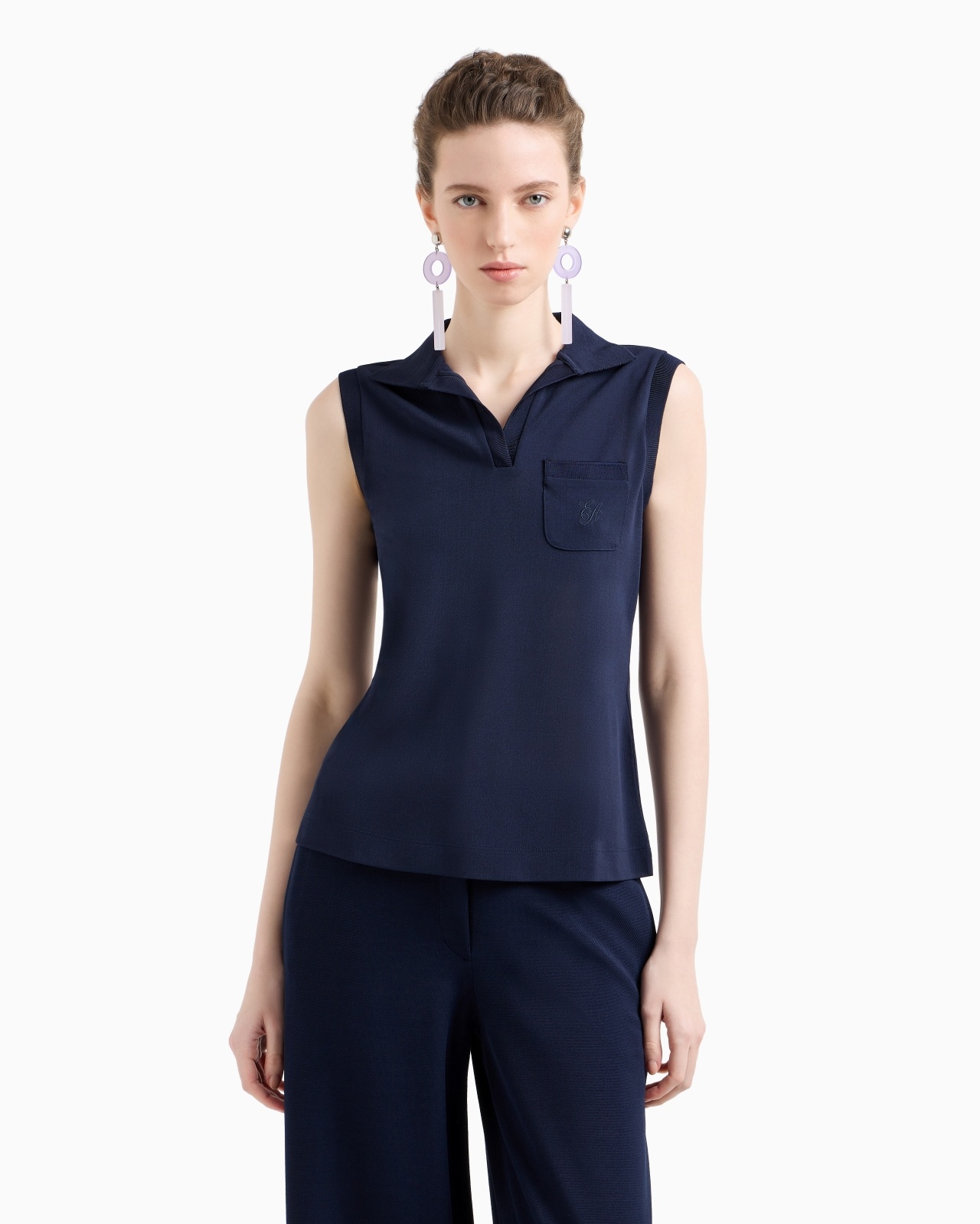 ICON MICRO PIQUÉ CRÊPE JERSEY TOP - 4