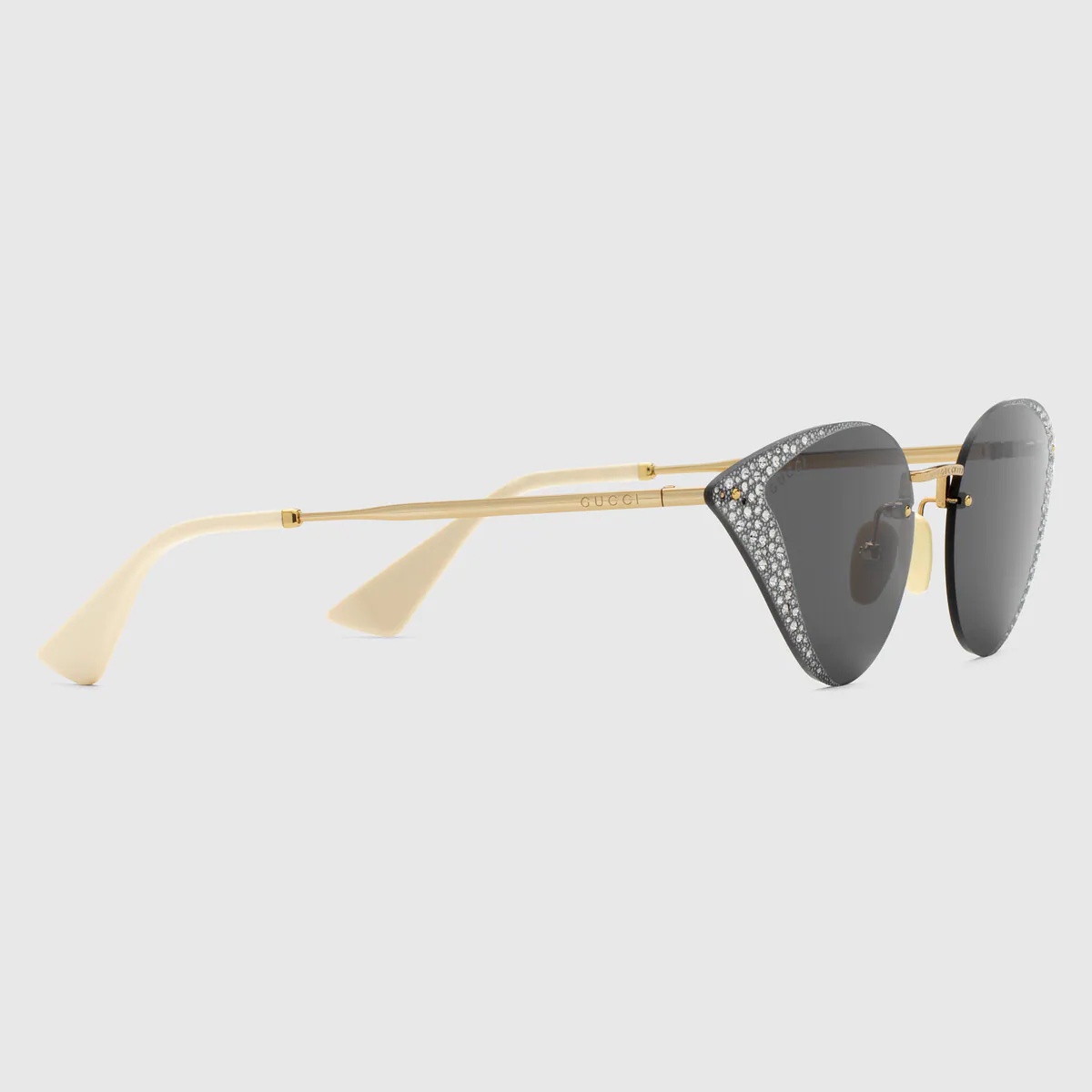 Geometrical-frame sunglasses with crystals - 1