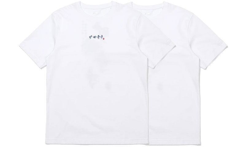 Li-Ning Graphic Printed T-Shirt 'White Blue' AHSS371-1 - 4
