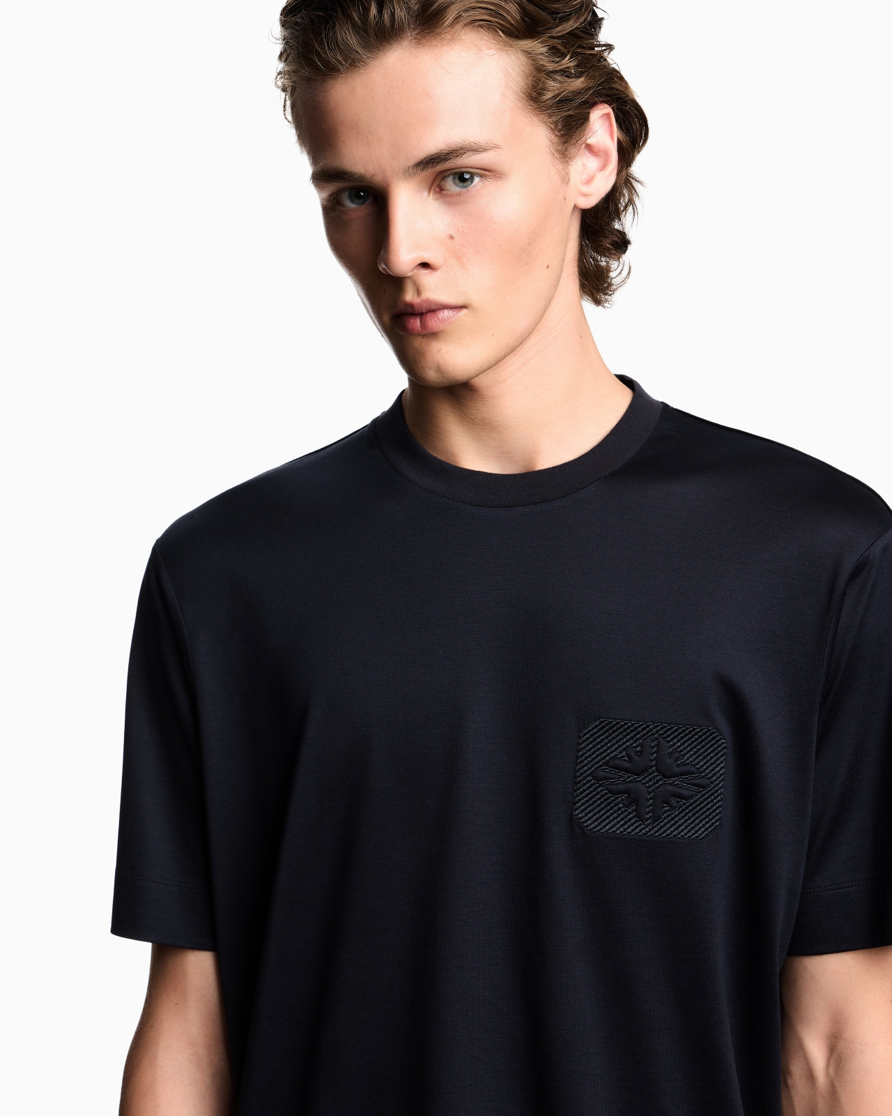 ASV LYOCELL T-SHIRT WITH DOME-EMBOSSED EAGLE LOGO - 5
