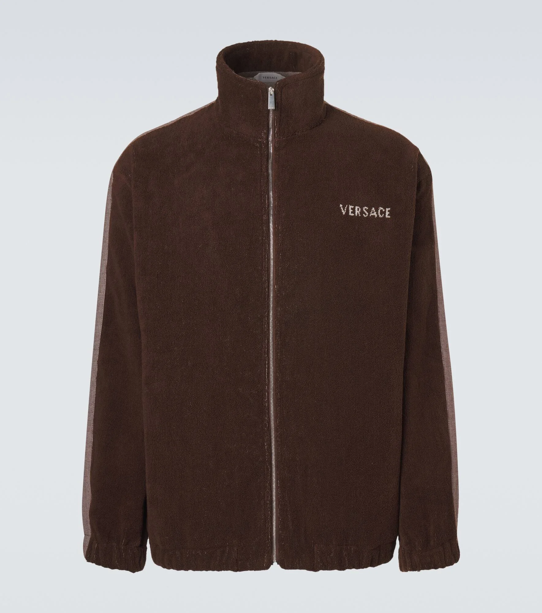 Logo cotton terry zip-up sweatshirt - 1