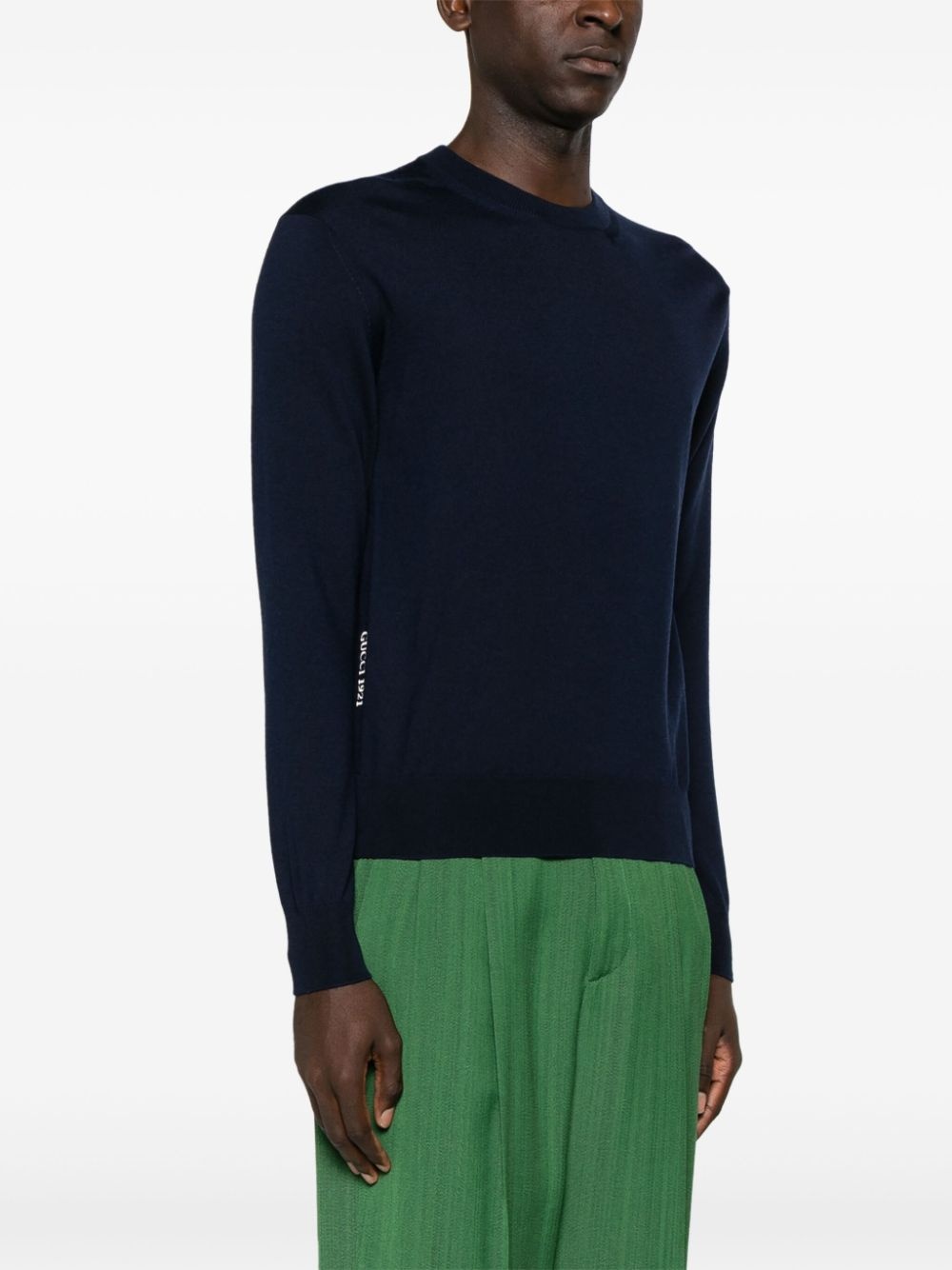 logo-embroidered wool jumper - 3
