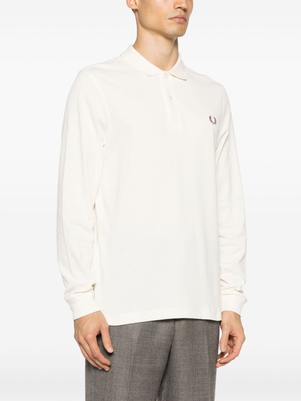 logo-embroidered cotton polo shirt - 3