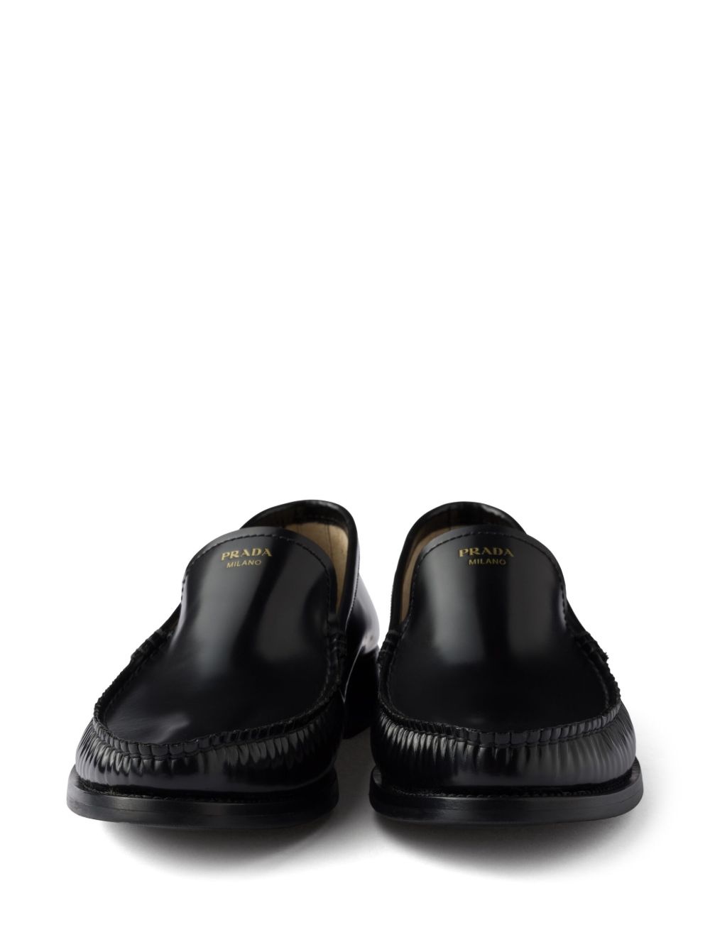 brushed leather loafers - 5