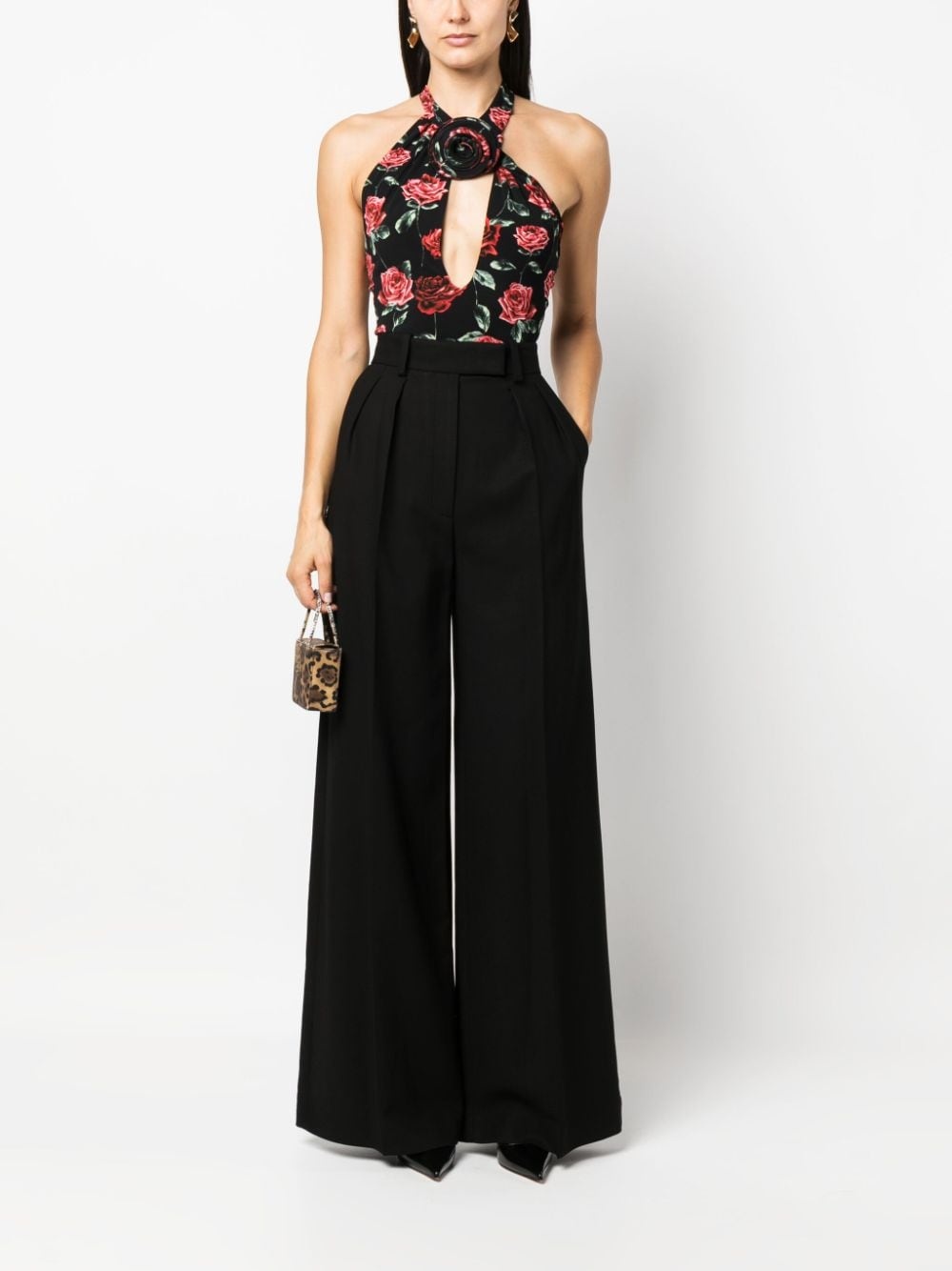 floral-print keyhole-neck bodysuit - 2