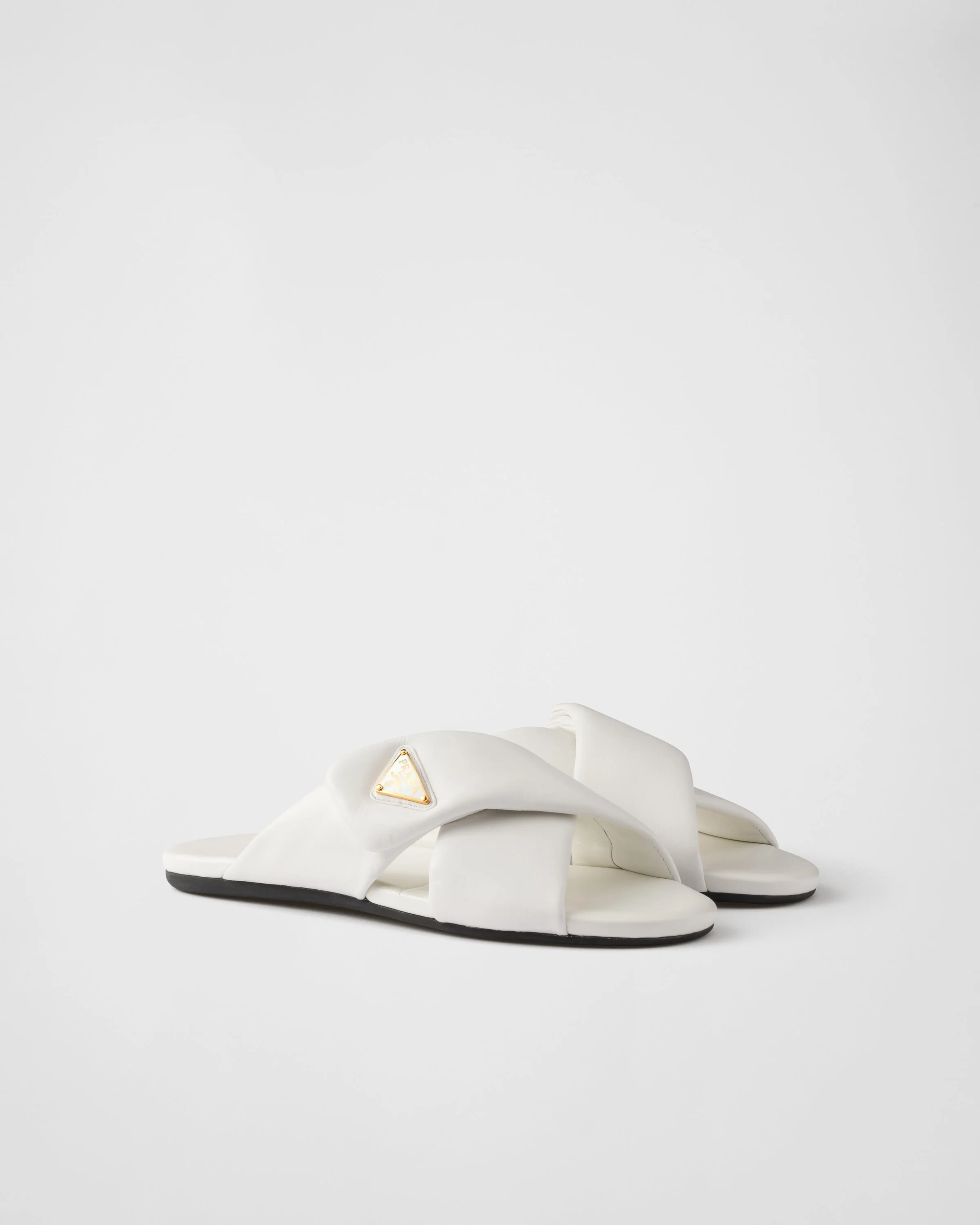 Padded nappa leather slides - 1