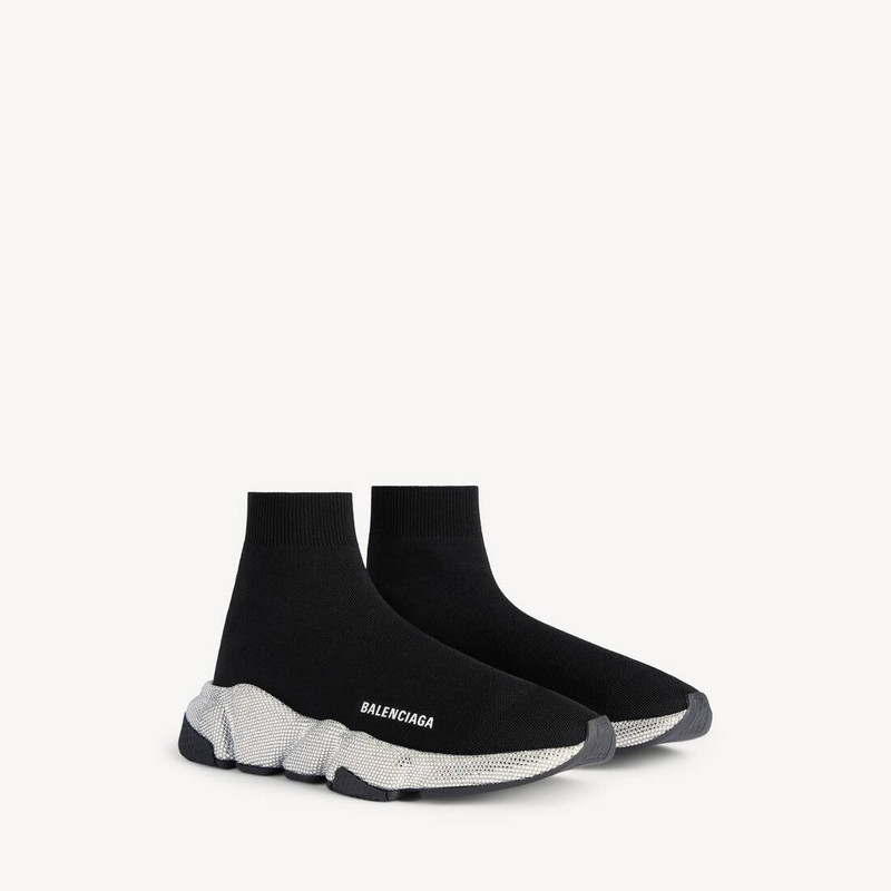 Men's Speed Recycled Knit Sneaker With Rhinestones in Black 2