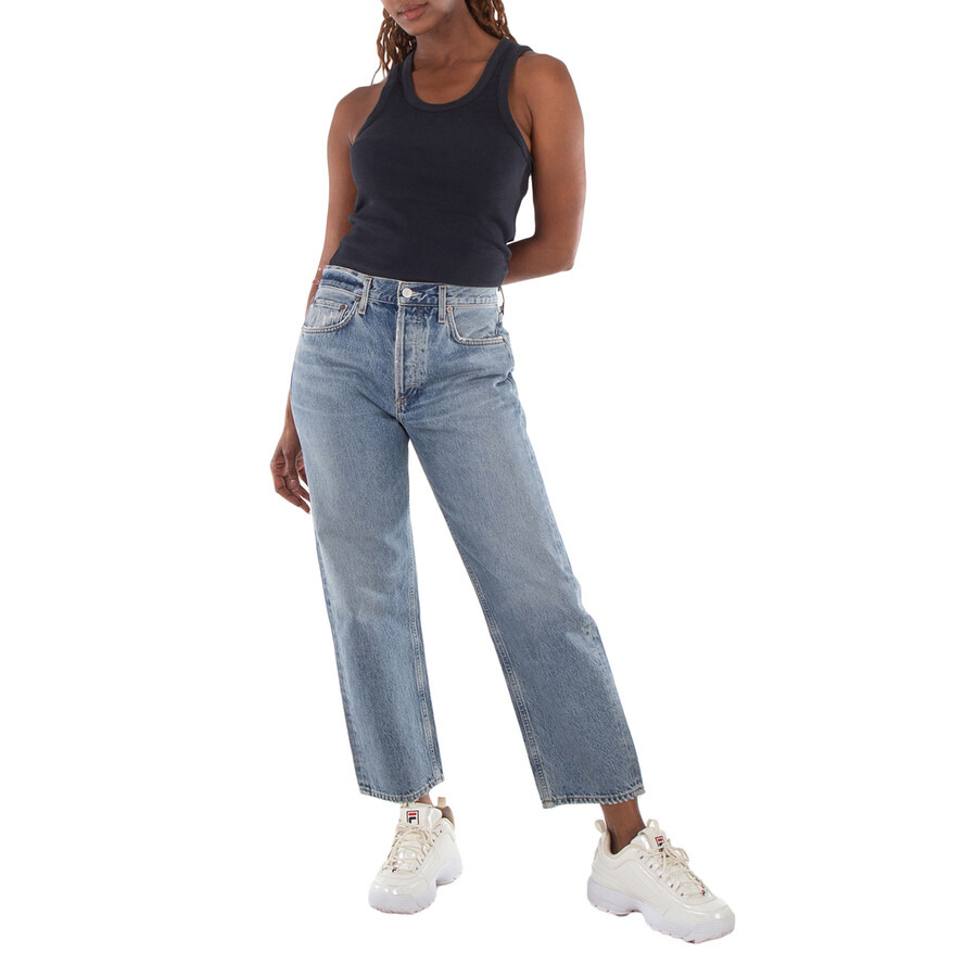 Agolde Ladies Blue Parker Low Slung Vintage Straight Jeans - 4