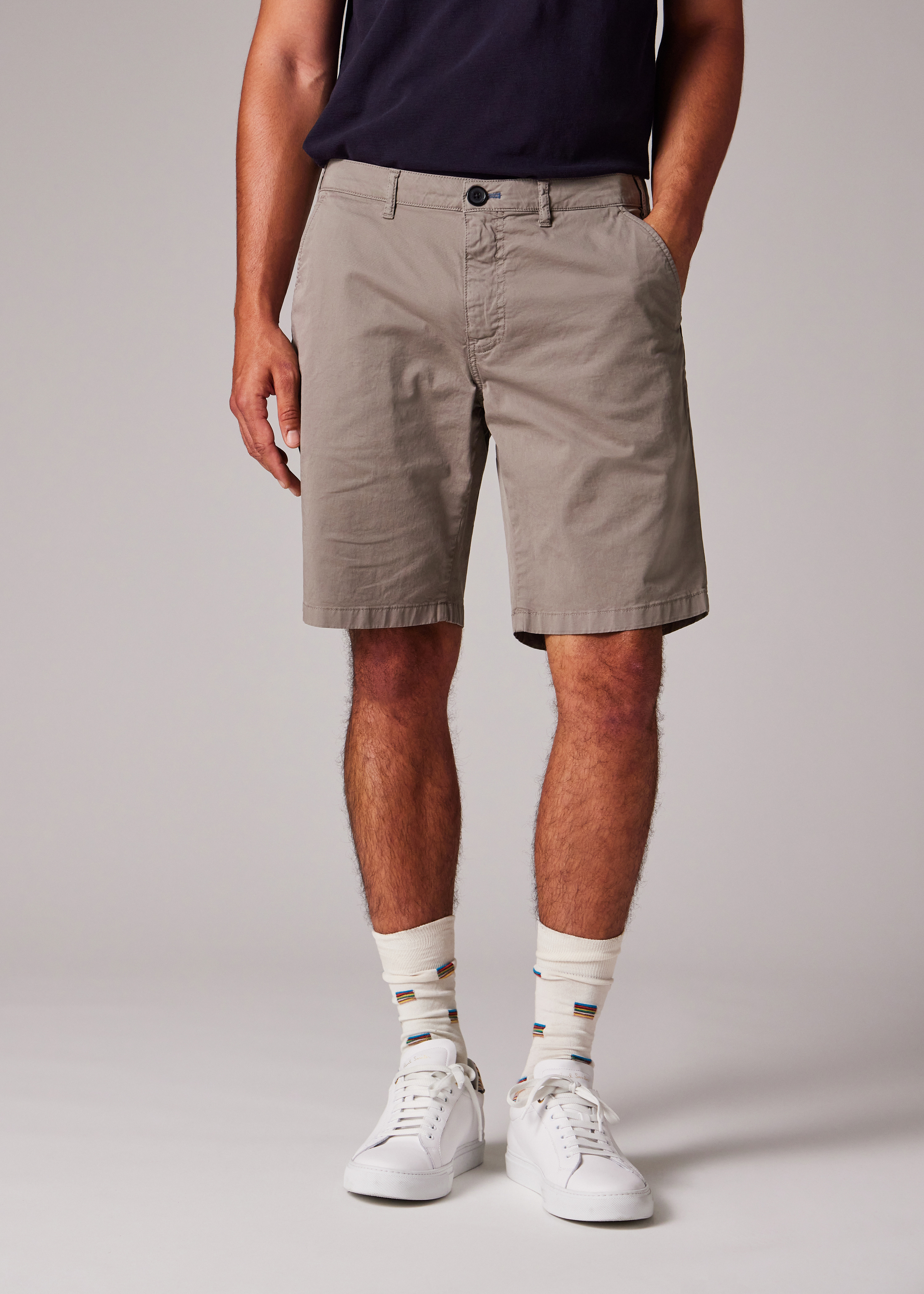 Slate Grey Organic Cotton-Twill Shorts - 5