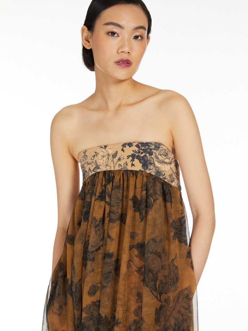 ACQUA1234 Patterned chiffon bustier dress 5