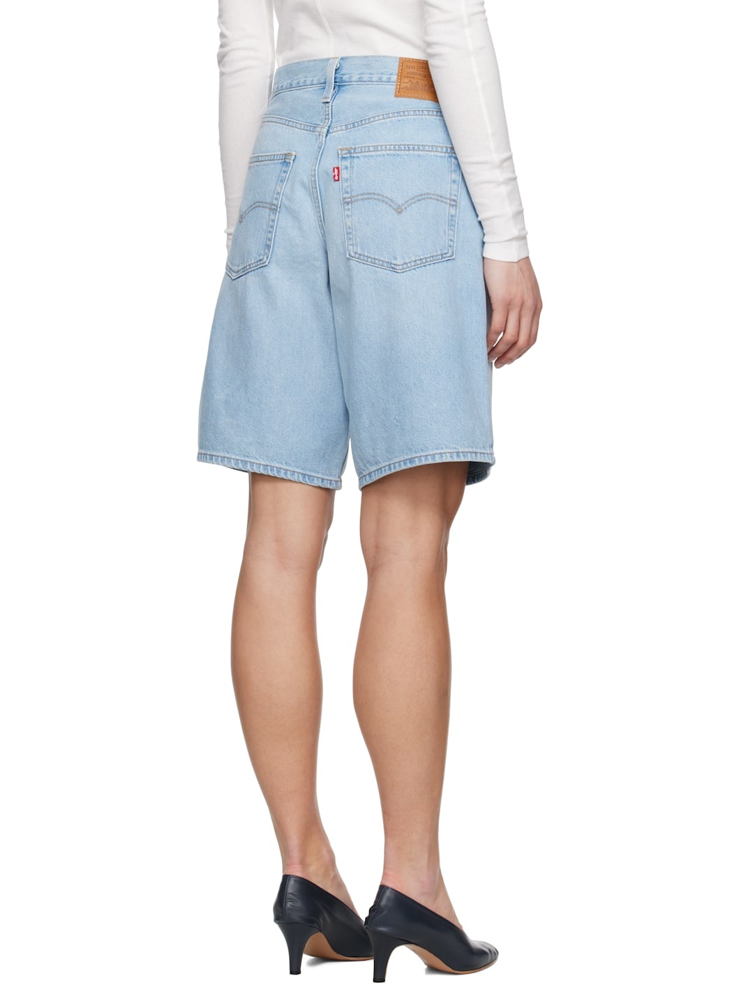 Blue Baggy Dad Denim Shorts - 3