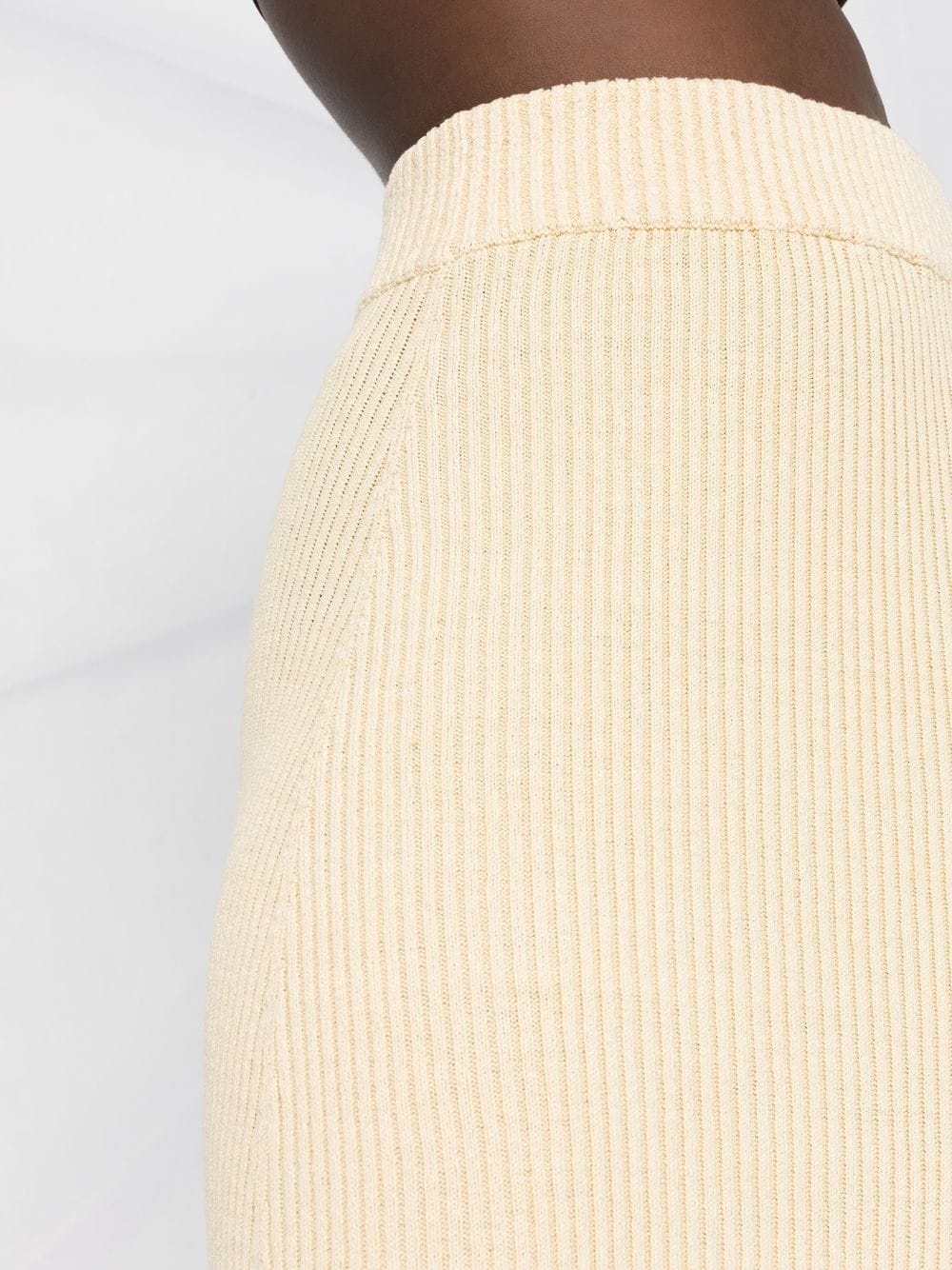 snap-button rib-knit maxi skirt - 3