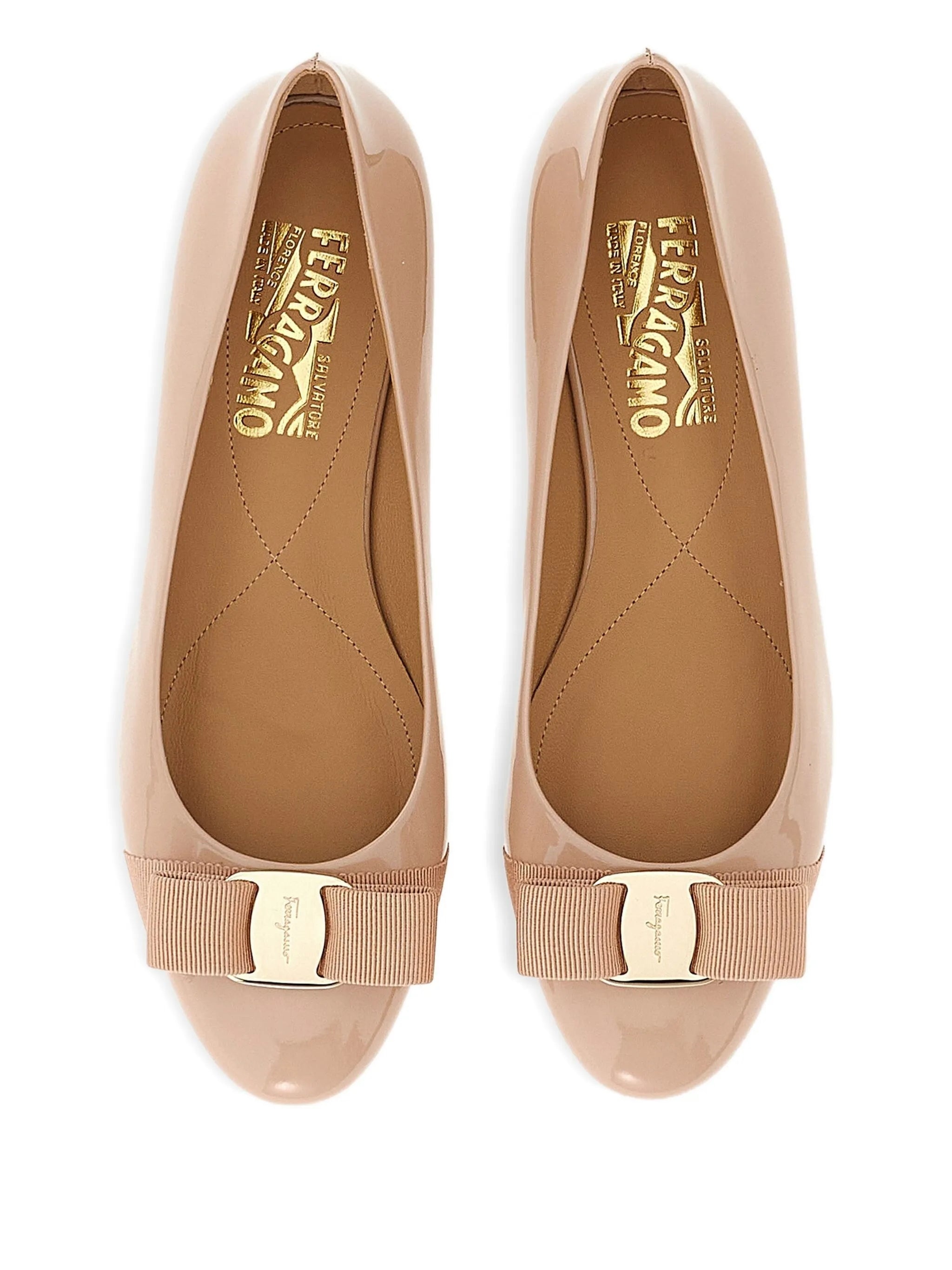 Ferragamo Varina Patent Bow-detail Ballet Flats - 3