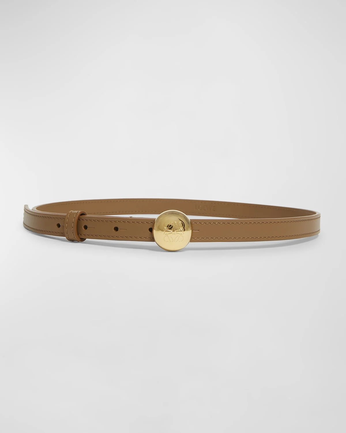 Smooth Leather Skinny Belt - 1