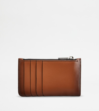 Tod's CREDIT CARD HOLDER IN LEATHER - BROWN outlook