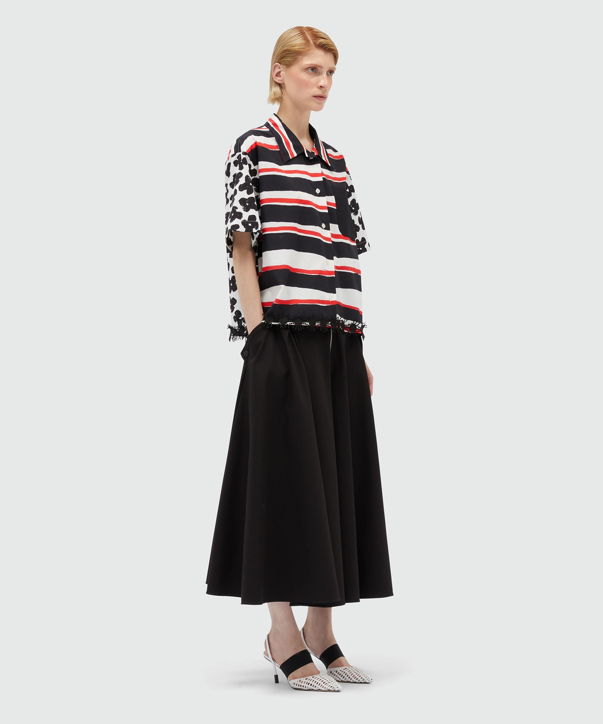 Mixed pattern poplin shirt - 4